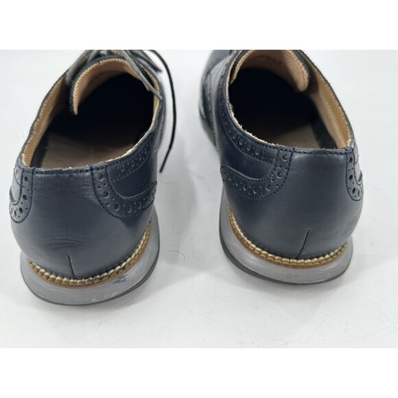 Cole Haan Men's Wingtip Oxfords Blue Leather Lace Up Rubber Sole 12M - Picture 7 of 10
